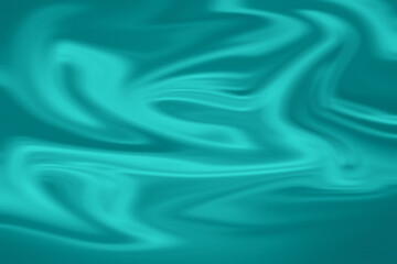 Abstract teal silk fabric with soft folds and smooth texture creating a luxurious and flowing background