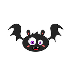 Cute round bat with big eyes Halloween clip art 