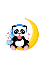 Cute Panda in a Nightcap on the.ai
