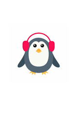 Cute Penguin with Headphones.ai