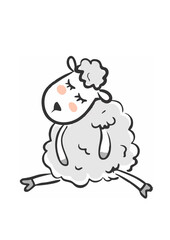 Cute Sleeping Sheep Cartoon.ai