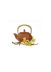 Vanilla Tea with Pods Vector.ai