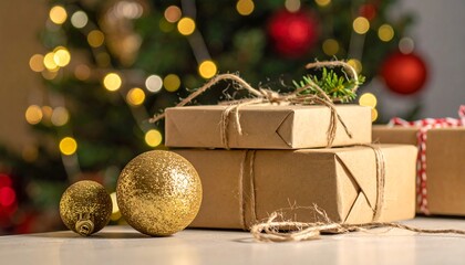Eco-friendly gifts under a festive tree