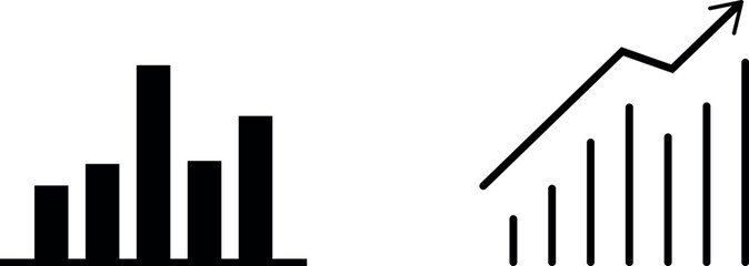 Rising Bar Graph with Upward Arrow on Transparent Background for Financial Analysis