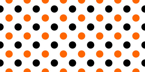 black and orange big polka dots, autumn seamless vector pattern