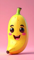Cute banana with a happy face