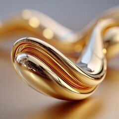 Abstract Gold Swirl - A Luxurious and Modern Design Element.