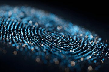 Abstract fingerprint scan, identity security, fraud prevention concept