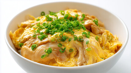 柔らかい鶏肉ととろとろの卵を出汁で煮込んだ温かくて優しい日本の丼物親子丼