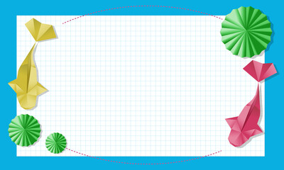 Colorful Origami Fish Background TemplateCheerful Illustration