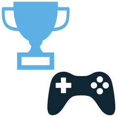 Game trophy icon vector. Ideal for gaming, competition, and achievement themes. A simple, clear symbol representing a game's reward or trophy.
