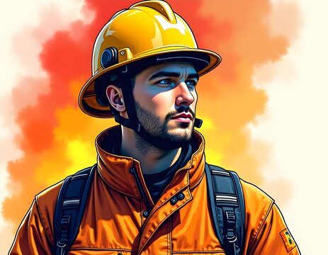 firefighter in action