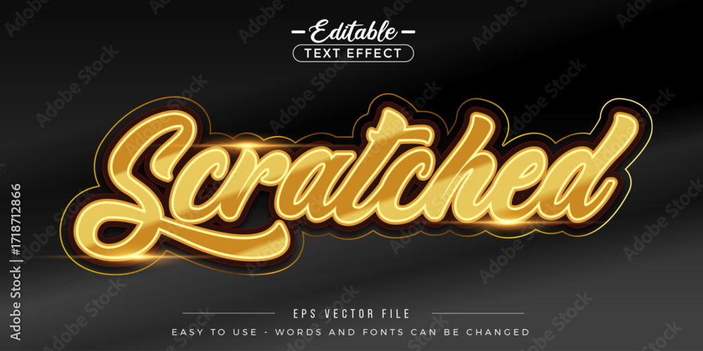 Poster editable text effect on scratched text.