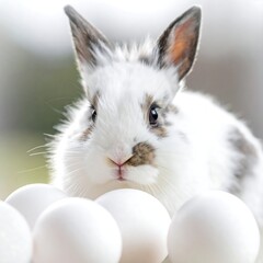 Cute bunny with eggs