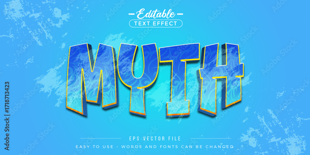 Poster editable text effect on myth theme.