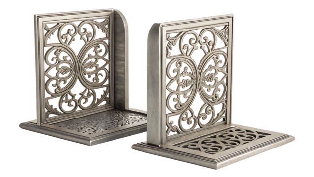 Adorning your books with metal excellence – decorative book corner cut out on PNG. AI GENERATED.