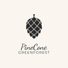 Obraz premium pine cone icon line art design logo vector silhouette.