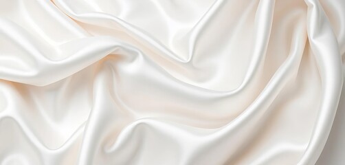 Obraz premium Pure white satin fabric, smooth texture, luxurious sheen, satin background, seamless