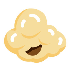 cartoon of fluffy popcorn kernel
