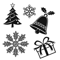 Christmas Icons Scattered Arrangement tree snowflake