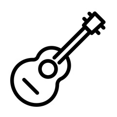 Guitar Line Icon of Camping and Glamping Icon Set