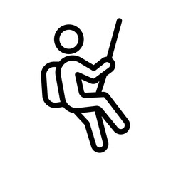 Abseiling Climber Line Icon of Rock Climbing (Outdoor) Icon Set