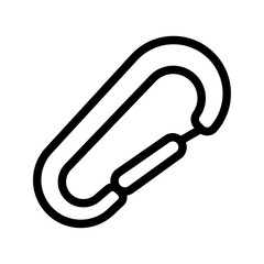 Carabiner Clip Line Icon of Rock Climbing (Outdoor) Icon Set