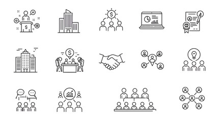 Fototapeta premium Business Strategy Collaboration, Finance, and Corporate Growth Icons