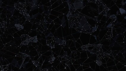 Abstract network of interconnected lines and nodes, representing data flow and digital connections against a dark background