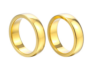 “Gold Hoop Earrings with Smooth Finish, isolated on a transparent background”.