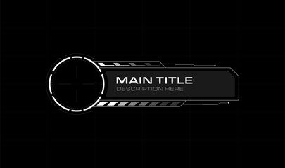 Futuristic lower third main title or name. Cyberpunk elements hud interface.