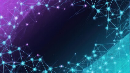 Dynamic digital network with connected nodes, futuristic tech background for data visualization, communication, and innovation concepts.