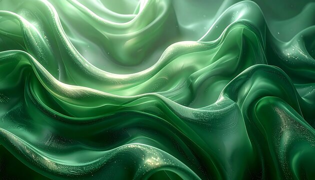 Abstract flowing green fabric (1)