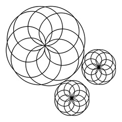 Geometric Flower Pattern With Three Circles abstract