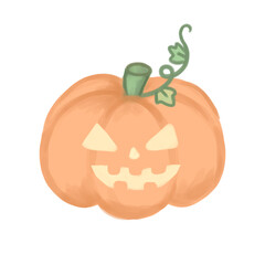 Cute halloween pumpkin cartoon handdraw 