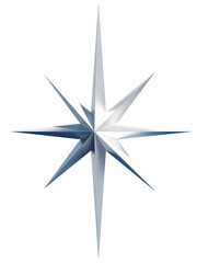 3D素材_オーナメント_星_シルバー