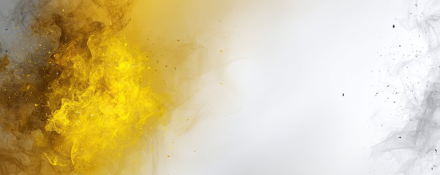 Abstract explosion of yellow and gray smoke
