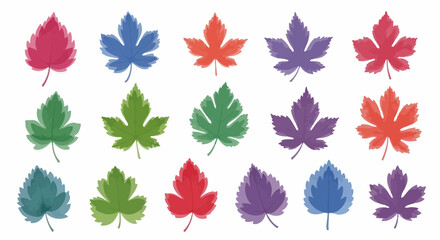 Vibrant Watercolor Leaves A Clipart Collection