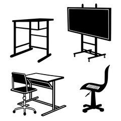 Office And Classroom Furniture Set With Desk Chair Keywords: office, classroom, furniture, desk