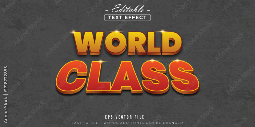 Poster editable text effect on world class theme.