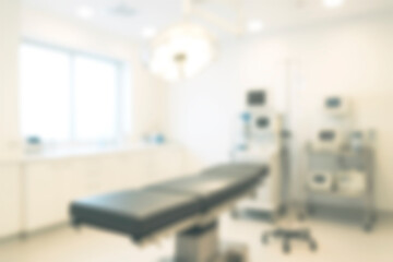 Blurred surgery clinic background. Defocused interior of modern Plastic surgery clinic.