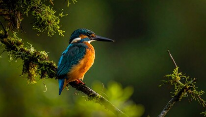 Colorful bird perched on branch (1)
