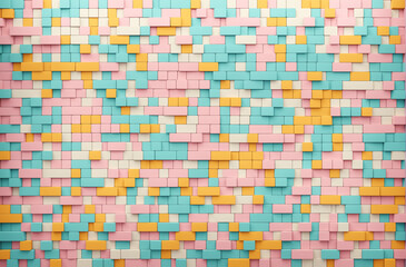 abstract geometric background of colorful interlocking blocks