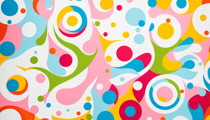 abstract colorful fluid forms and circles