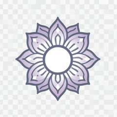 Elegant purple lotus flower icon with symmetrical petals.