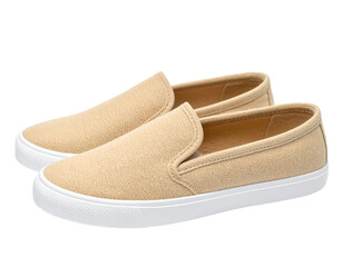 “Casual Slip-On Canvas Shoes in Minimalist Style, isolated on a transparent background”.