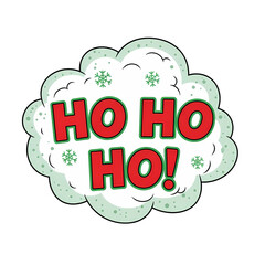 Christmas 'Ho Ho Ho!' Sticker on a Snowy Cloud