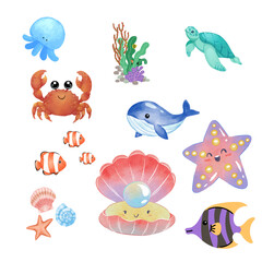 sea animals set