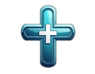 Obraz premium Medical cross health icon isolated on transparent background PNG 