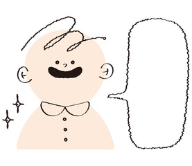 Colorful preschool kids talking with speech bubble. Cute comic of avatars dialog box. Stylish School child conversation with variety expression. Hand drawn avatar message Student Chat Speak Talk Blank